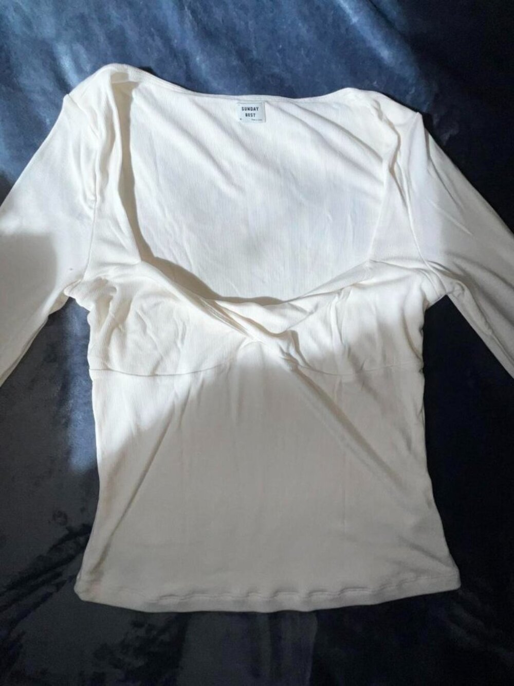 Aritzia Sunday Best Lula Long Sleeve Top Size M White
